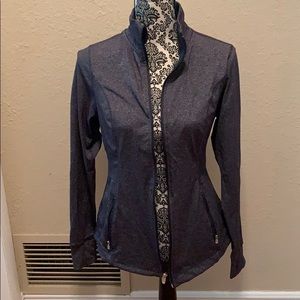 Fitted Sports Running Jacket - Grey - Full Zip